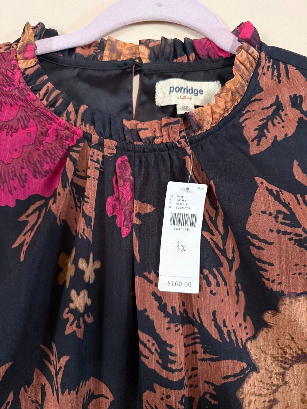 NWT Porridge by Anthropologie Puff-Sleeved Floral Mini Dress Size 2XLarge Whimsy - Picture 7 of 16